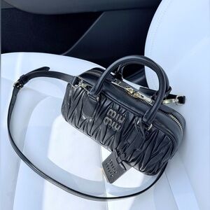 Miumiu Women Arcadie Matelassé Nappa Leather Bag